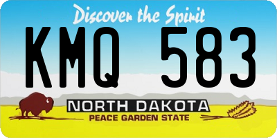 ND license plate KMQ583
