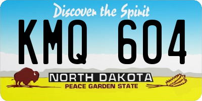 ND license plate KMQ604
