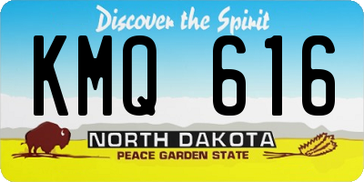 ND license plate KMQ616