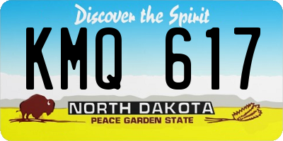 ND license plate KMQ617