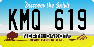 ND license plate KMQ619