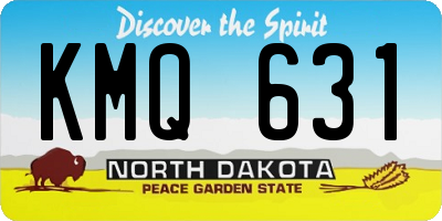 ND license plate KMQ631