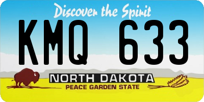 ND license plate KMQ633