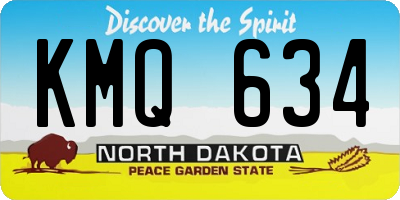 ND license plate KMQ634