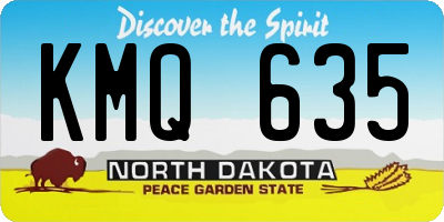 ND license plate KMQ635