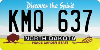 ND license plate KMQ637