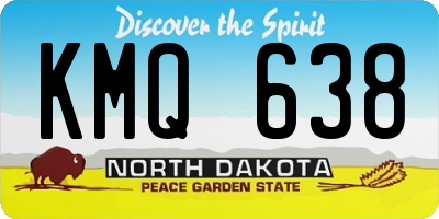 ND license plate KMQ638