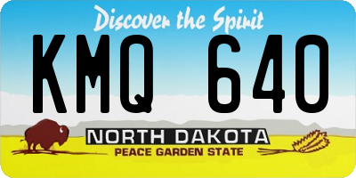 ND license plate KMQ640