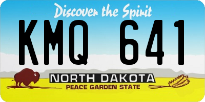 ND license plate KMQ641