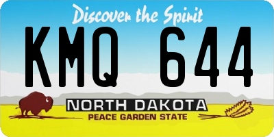 ND license plate KMQ644