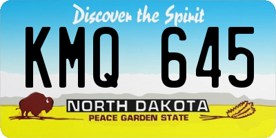 ND license plate KMQ645