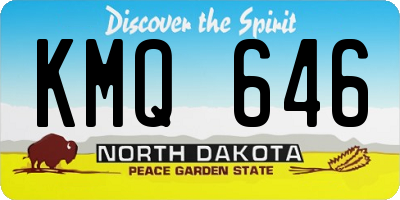 ND license plate KMQ646