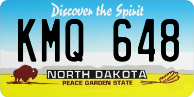 ND license plate KMQ648