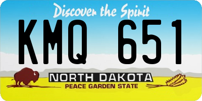ND license plate KMQ651