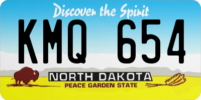 ND license plate KMQ654