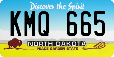 ND license plate KMQ665