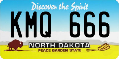 ND license plate KMQ666