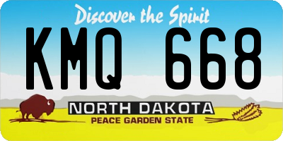 ND license plate KMQ668