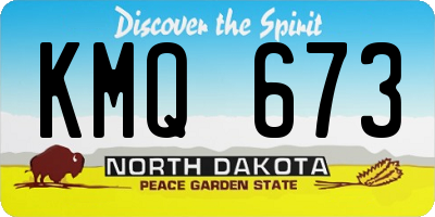 ND license plate KMQ673
