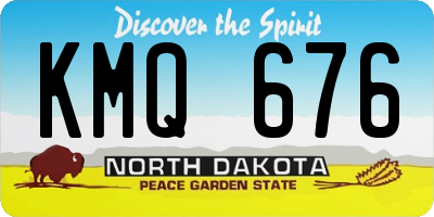 ND license plate KMQ676