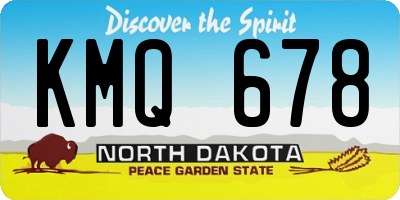 ND license plate KMQ678