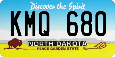 ND license plate KMQ680