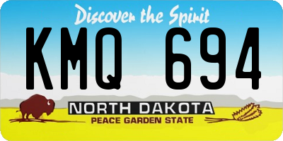 ND license plate KMQ694