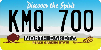 ND license plate KMQ700