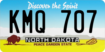ND license plate KMQ707