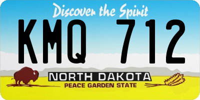 ND license plate KMQ712