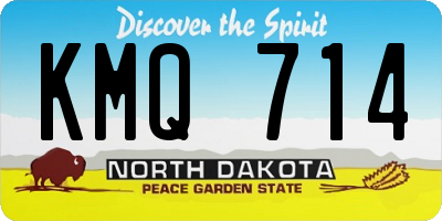 ND license plate KMQ714