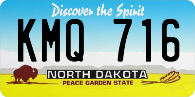 ND license plate KMQ716