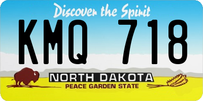 ND license plate KMQ718