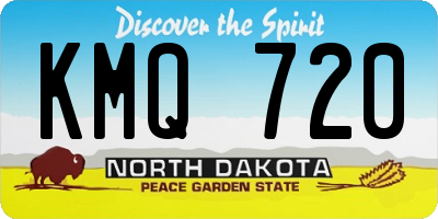 ND license plate KMQ720