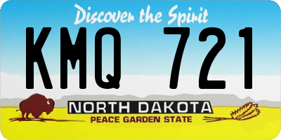 ND license plate KMQ721