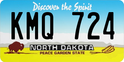 ND license plate KMQ724