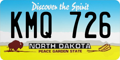 ND license plate KMQ726