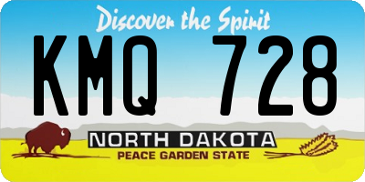 ND license plate KMQ728