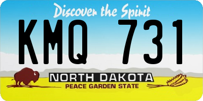 ND license plate KMQ731
