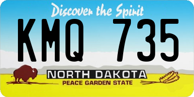 ND license plate KMQ735