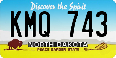 ND license plate KMQ743