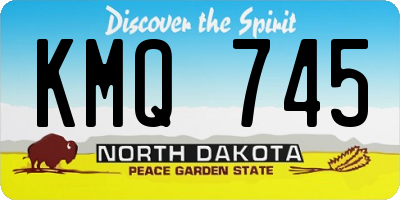 ND license plate KMQ745