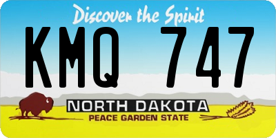 ND license plate KMQ747