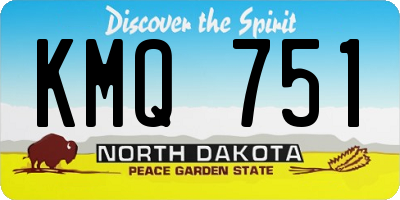 ND license plate KMQ751