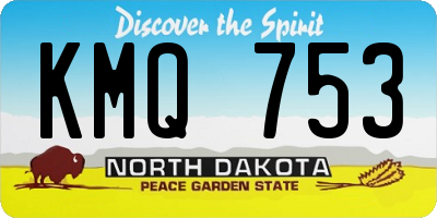 ND license plate KMQ753