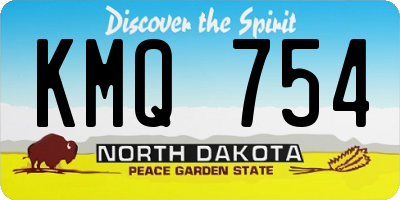 ND license plate KMQ754