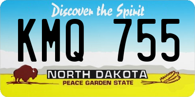 ND license plate KMQ755
