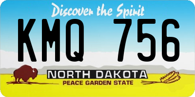 ND license plate KMQ756