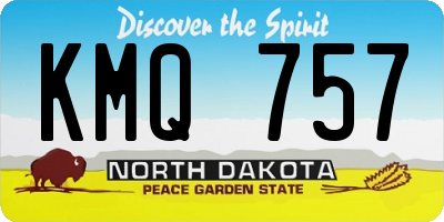ND license plate KMQ757