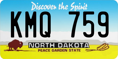 ND license plate KMQ759